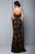 Beside Couture by Gemy - BC1331 Lace Applied Plunging Sweetheart Gown in Black and Gold