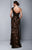 Beside Couture by Gemy - BC1332 Floral Embellished Asymmetrical Gown in Black and Red