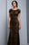Beside Couture by Gemy - BC1334 Lace Bateau Trumpet Dress With Train in Black