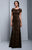 Beside Couture by Gemy - BC1334 Lace Bateau Trumpet Dress With Train in Black