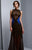 Beside Couture by Gemy - BC1337 Embroidered Lace Fishnet A-line Dress in Black and Blue