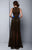 Beside Couture by Gemy - BC1337 Embroidered Lace Fishnet A-line Dress in Black and Blue