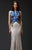 Beside Couture by Gemy - BC1338 Embroidered Lace Sheath Dress in White and Blue
