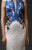 Beside Couture by Gemy - BC1338 Embroidered Lace Sheath Dress in White and Blue