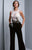 Beside Couture by Gemy - BC1339 Lace Scalloped Jewel Crepe Jumpsuit in White and Black