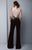 Beside Couture by Gemy - BC1339 Lace Scalloped Jewel Crepe Jumpsuit in White and Black