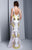 Beside Couture by Gemy - BC1341 Embroidered Lace Bateau Trumpet Dress in White and Green