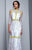 Beside Couture by Gemy - BC1342 Lace High Halter Sheath Dress in White and Green