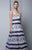 Beside Couture by Gemy - BC1344 Two Tone Lace Semi-Sweetheart Dress in Blue
