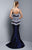 Beside Couture by Gemy - BC1345 Bow Accented Lace Mermaid Dress in Blue