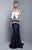 Beside Couture by Gemy - BC1345 Bow Accented Lace Mermaid Dress in Blue