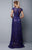 Beside Couture by Gemy - BC1346 Embroidered Lace V-neck A-line Dress in Purple