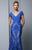 Beside Couture by Gemy - BC1347 Embroidered Lace V-neck Trumpet Dress in Blue