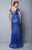 Beside Couture by Gemy - BC1347 Embroidered Lace V-neck Trumpet Dress in Blue