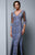 Beside Couture by Gemy - BC1348 Lace V-neck Dotted Tulle Dress in Blue