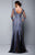 Beside Couture by Gemy - BC1348 Lace V-neck Dotted Tulle Dress in Blue