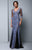 Beside Couture by Gemy - BC1348 Lace V-neck Dotted Tulle Dress in Blue