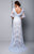 Beside Couture by Gemy - BC1349 Lace and Ruffled Bateau Fitted Dress in Blue