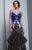 Beside Couture by Gemy - BC1352 Embellished Ruffled Trumpet Dress in Black and Blue