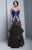 Beside Couture by Gemy - BC1352 Embellished Ruffled Trumpet Dress in Black and Blue