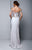 Beside Couture by Gemy - BC1354 Embellished Sheath Dress With Slit in Silver