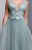 Beside Couture by Gemy - BC1356 Floral Applique V-neck Ballgown in Green