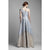 Beside Couture by Gemy - BC1373 Embroidered Asymmetric A-line Dress In Blue And Gold