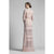 Beside Couture by Gemy - BC1404 Embroidered Bateau Fitted Dress in Pink