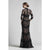 Beside Couture by Gemy - BC1416 Lace With Dotted Tulle Trumpet Dress in Black
