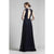 Beside Couture by Gemy - BC1419 Velvet and Dotted Tulle A-line Dress in Blue