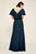 Tadashi Shoji - Ruffled Off-Shoulder Evening Dress In Blue