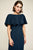 Tadashi Shoji - Ruffled Off-Shoulder Evening Dress In Blue
