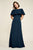 Tadashi Shoji - Ruffled Off-Shoulder Evening Dress In Blue