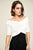Tadashi Shoji - Off-Shoulder Textured Evening Dress In White and Black