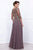 Nox Anabel - 5144 Quarter Sleeve Embroidered Illusion Gown in Brown