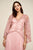 Tadashi Shoji - Embroidered V-neck Tulle A-line Dress In Pink