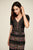 Tadashi Shoji - Embroidered Lace V-neck Sheath Dress In Black
