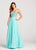 Ellie Wilde - EW118094 Crystallized Strapless Sweetheart Chiffon Gown In Blue and Green