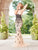 Clarisse - 4908 High Neck Beaded Mesh Gown in Neutral and Black