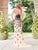 Clarisse - 4908 High Neck Beaded Mesh Gown in Neutral and Black
