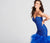 Ellie Wilde - EW118016 Strapless Sweetheart Tiered Ruffle Trumpet Gown In Blue