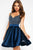 52261 Sleeveless Crystal Crusted Sleek A-Line Dress