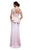 Beside Couture by Gemy - BC1305 Guipure Lace Peplum Sheath Gown in Pink