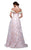 Beside Couture by Gemy - BC1307 Floral Embellished Gown with Overskirt in Pink, Floral
