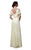 Beside Couture by Gemy - BC1310 Floral Applique Plunging V-neck Dress in Yellow