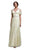 Beside Couture by Gemy - BC1310 Floral Applique Plunging V-neck Dress in Yellow