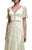 Beside Couture by Gemy - BC1310 Floral Applique Plunging V-neck Dress in Yellow