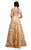 Beside Couture by Gemy - BC1311 Lace and Floral Applique A-line Dress in Orange