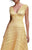Beside Couture by Gemy - BC1312 Lace Cap Sleeve V-neck A-line Dress in Yellow