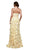 Beside Couture by Gemy - BC1313 Floral Applique Halter Sheath Dress in Yellow